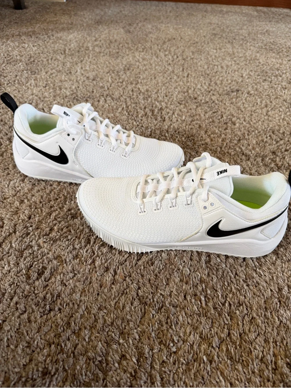 Nike White Mesh Trainers with Black Swoosh